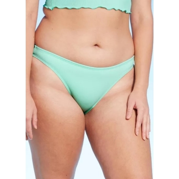 Xhilaration Ribbed Cheeky Bikini bottoms lime - Picture 2 of 10